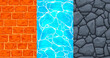 Set of seamless textures for game development