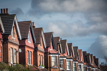 Wall Mural - Typical row of British terraced houses