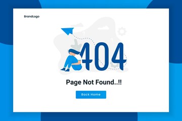 Wall Mural - Illustration design concept 404 error page not found. Illustration for websites, landing pages, mobile applications, posters and banners
