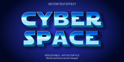 Canvas Print - Cyber space text, cyberpunk style editable text effect