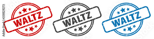 Fotomural waltz stamp. waltz round isolated sign. waltz label set