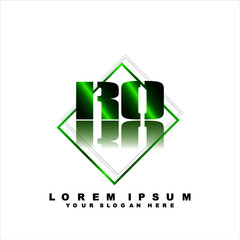 Elegant green initial RO mirror letter