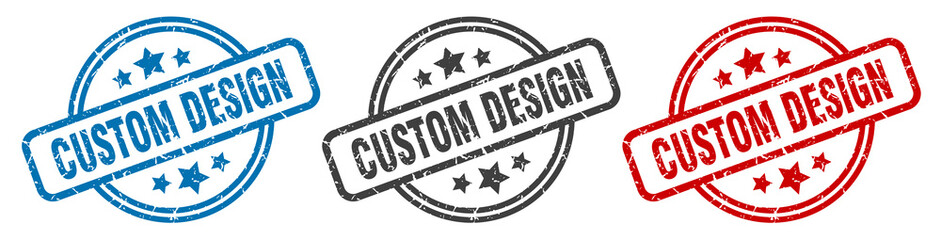 Poster - custom design stamp. custom design round isolated sign. custom design label set