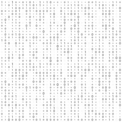 Wall Mural - background with digits on screen. binary code zero one matrix white background. banner, pattern, wal