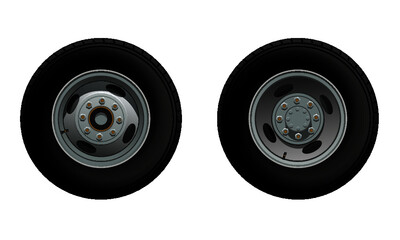 Truck tires and wheels in 2D