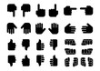 Hand icons set. Different positions of the hands. Vector illustration
