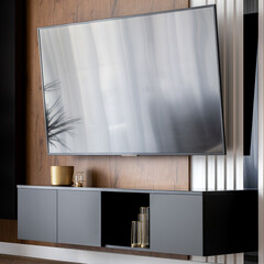 Wall Mural - big tv screen in living room