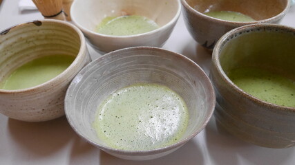 Japanese traditional style matcha green tea ceremony