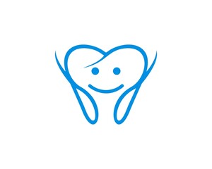Smile tooth with blue line art
