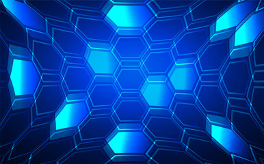 blue hexagon technology pattern