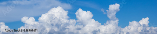Panorama blue sky and white clouds.