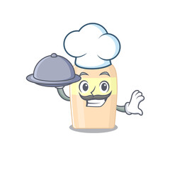 Sticker - mascot design of toner chef serving food on tray