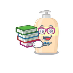 Canvas Print - A diligent student in toner mascot design concept read many books