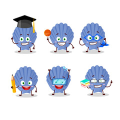 Poster - School student of blue shell cartoon character with various expressions