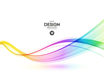Fototapete - Abstract shiny color spectrum wave design element