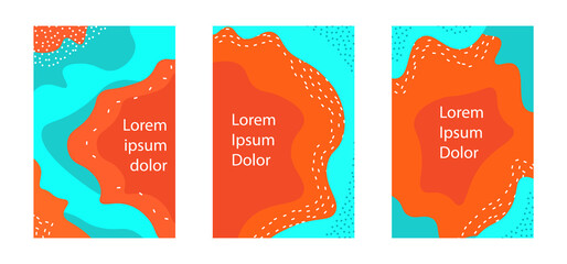 Sticker - Set of vertical background with liquid shapes.