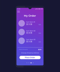 Wall Mural - place order mobile app ui design