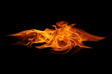 Fire Flames On Black Texture Abstract Background