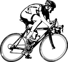 Poster - race bicyclist sketch