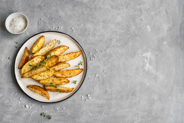 Canvas Print - Roasted potato wedges