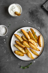 Canvas Print - Baked potato wedges