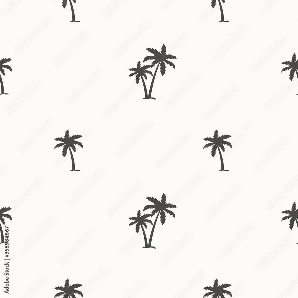 Vector seamless pattern with palm trees Stock Vector | Adobe Stock