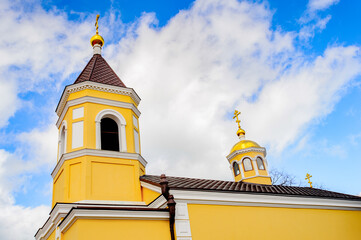 Chapel of an orthodox church in front of the blue sky