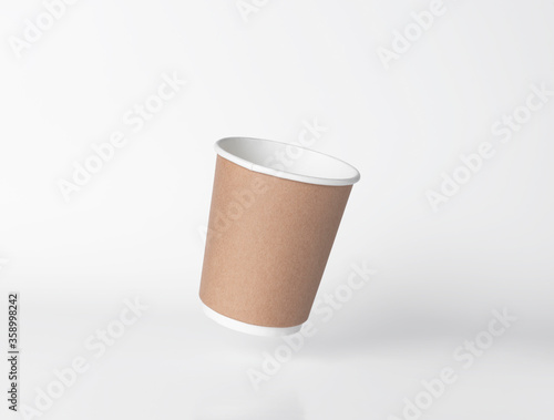 Coffee cup for mockup template advertising and logo branding background.