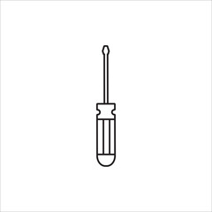 Screw driver line icon vector