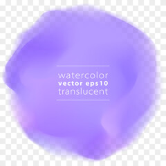 Wall Mural - Light Purple Ink Watercolor Graphic Element. Translucent Background. EPS 10 Format.