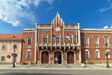 Fototapeta Miasto - Vrsac, Serbia - June 04, 2020: Municipal building of Vrsac (Serbian: zgrada opstine Vrsac). Town Hall. Vrsac got its town hall in 1795.