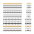 Chain brush set, vector seamless and isolated metal chain parts and element. graphic illustration.