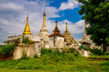 It's Maha Aung Mye Bom San Monastery complex, Inwa, Mandalay Region, Burma. It was built in 1818