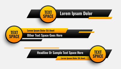 Wall Mural - lower third banners in circle and geometric style