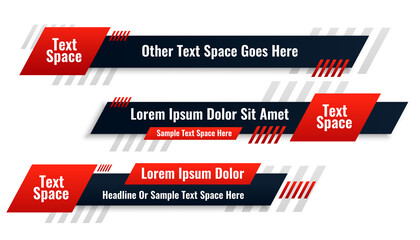 Wall Mural - abstract red lower third banner in geometric style