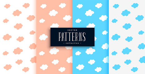 Canvas Print - clouds pattern set in pink and blue shades