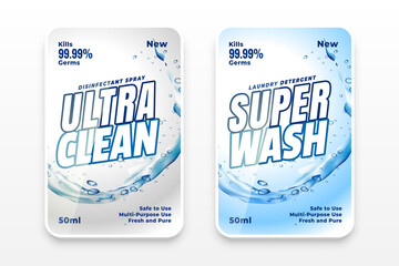 Wall Mural - super wash and cleaner label template design