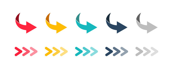 arrow set icon. colored arrow symbols. arrow isolated vector graphic elements.