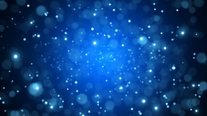 Wall Mural - defocused particles background blue video