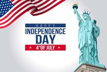 Independence Day. Poster. The Statue Of Liberty. Patriotism. 4th Of July. Democracy. Inscription. Vector Illustration