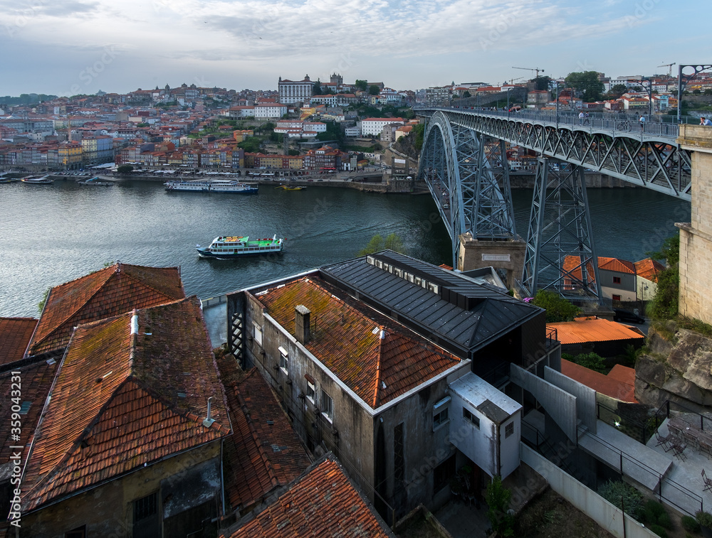 View of the banks of the Duoro River in the city of Porto. Portugal