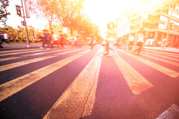 Wall Mural - Abstract background of people on the street