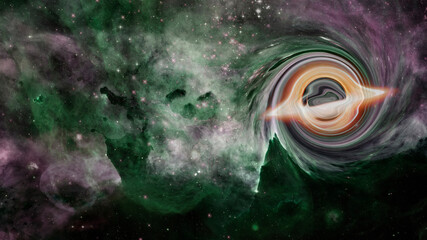 Wall Mural - artistic representation of black hole. elements of this image furnished by nasa