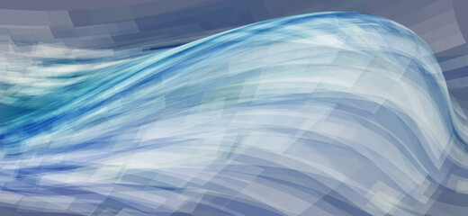 Poster - Storm wave. Textured gray blue background. Vector graphics
