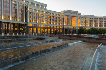 Canvas Print - Fountain in Astana (now Nur-Sultan), capital of Kazakhstan