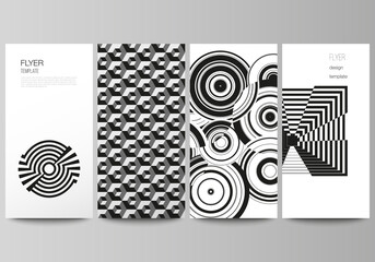 Wall Mural - The minimalistic vector illustration of the editable layout of flyer, banner design templates. Trendy geometric abstract background in minimalistic flat style with dynamic composition.