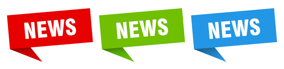 Wall Mural - news banner. news speech bubble label set. news sign