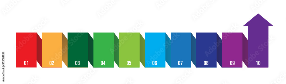 Ten Step Process Map Ten Step Process Flow Infographic Stock Vector | Adobe Stock