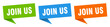 © Aquir - join us banner. join us speech bubble label set. join us sign