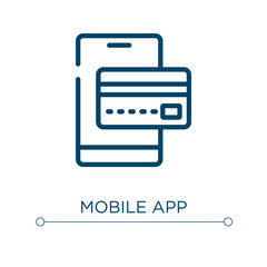 Mobile app icon. Linear vector illustration. Outline mobile app icon vector. Thin line symbol for use on web and mobile apps, logo, print media.